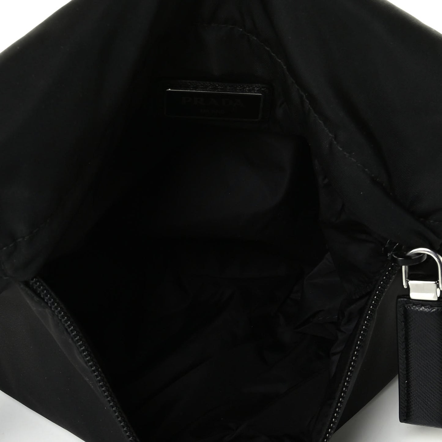 Nylon Flat Messenger Bag Black