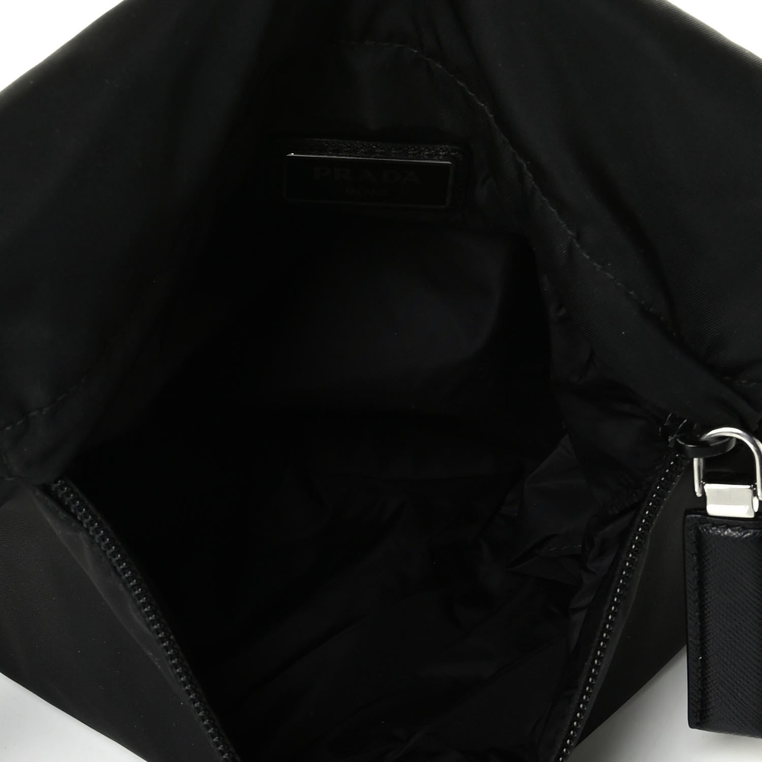 Prada Nylon Flat Messenger Bag Black 5 of 7
