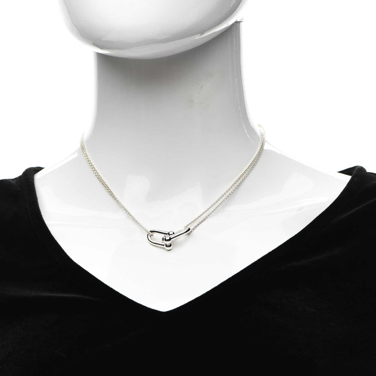 Sterling Silver Double HardWear Link Pendant Necklace