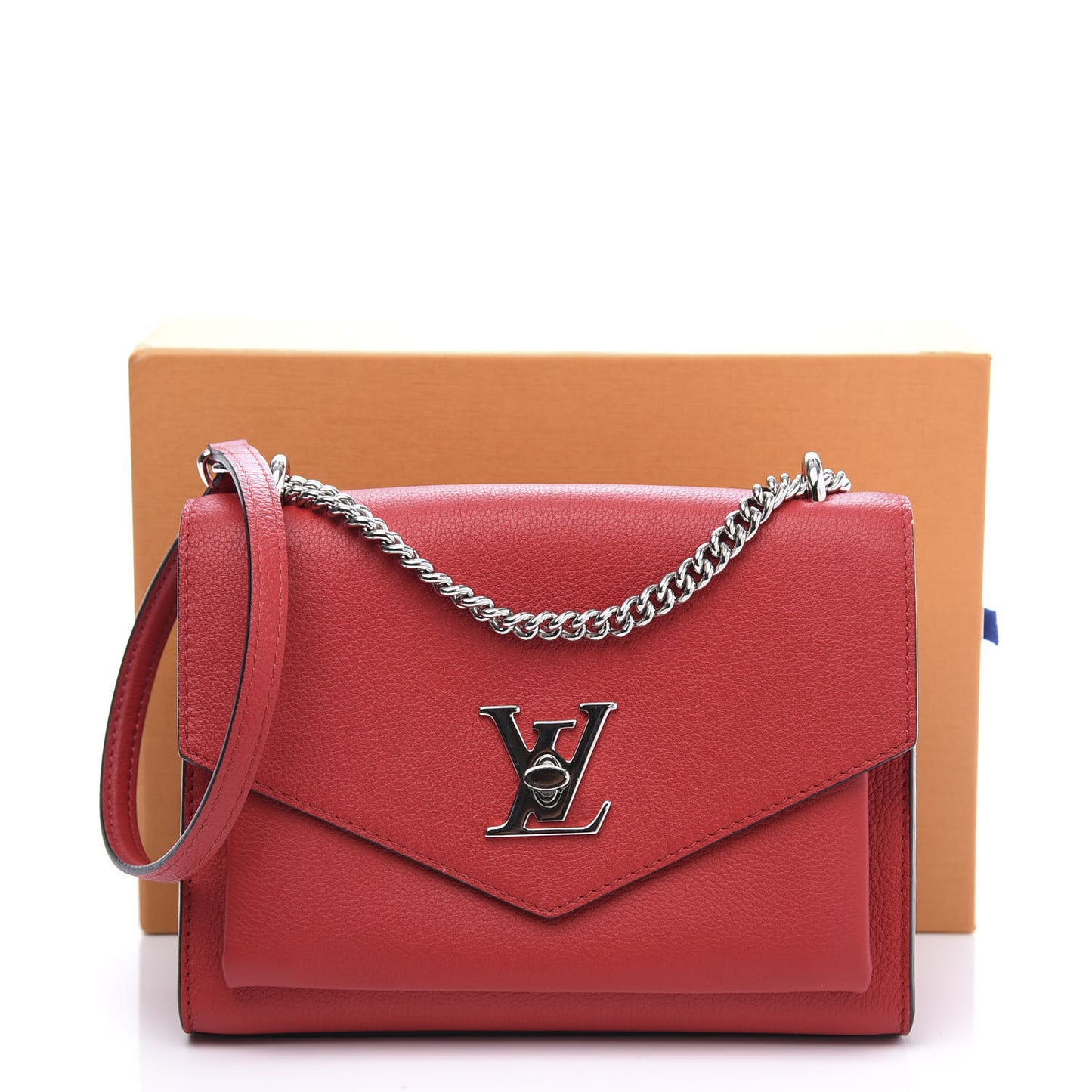Soft Calfskin Mylockme Chain Bag BB Rubis