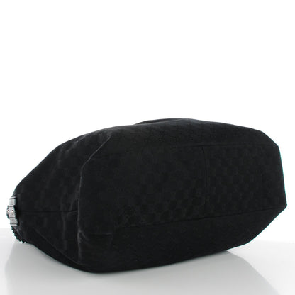 Gucci Monogram Large Horsebit Chain Hobo Black 4 of 14
