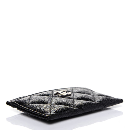 Chanel Calfskin Camellia Embossed Quilted Card Holder Black 4 of 11