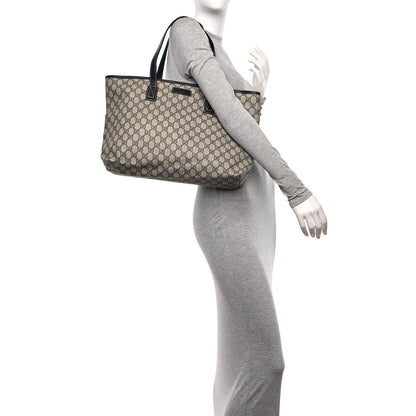 Gucci GG Supreme Monogram Medium Zippered Shopping Tote Navy 2 of 10
