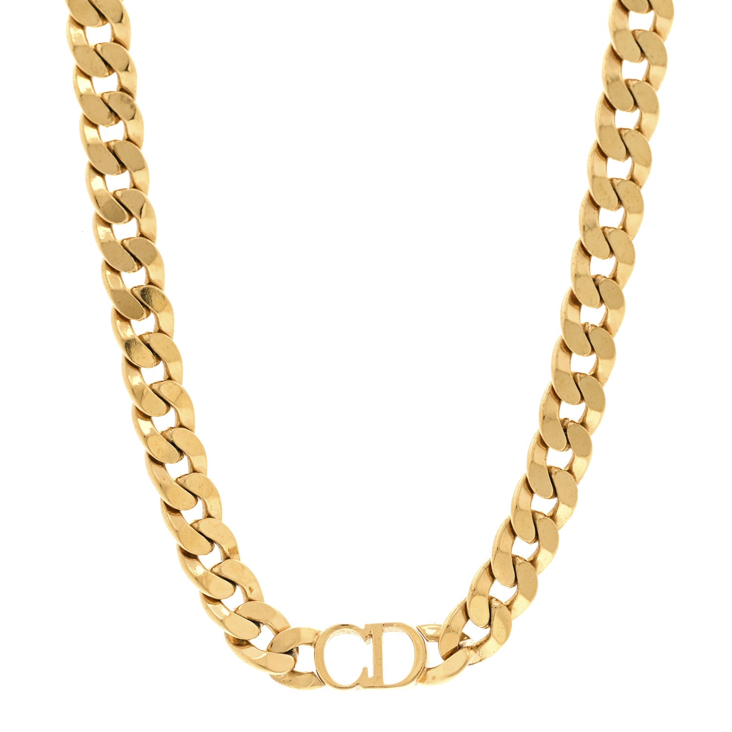 Christian Dior Metal Danseuse Etoile Chain Choker Necklace Gold 1 of 5