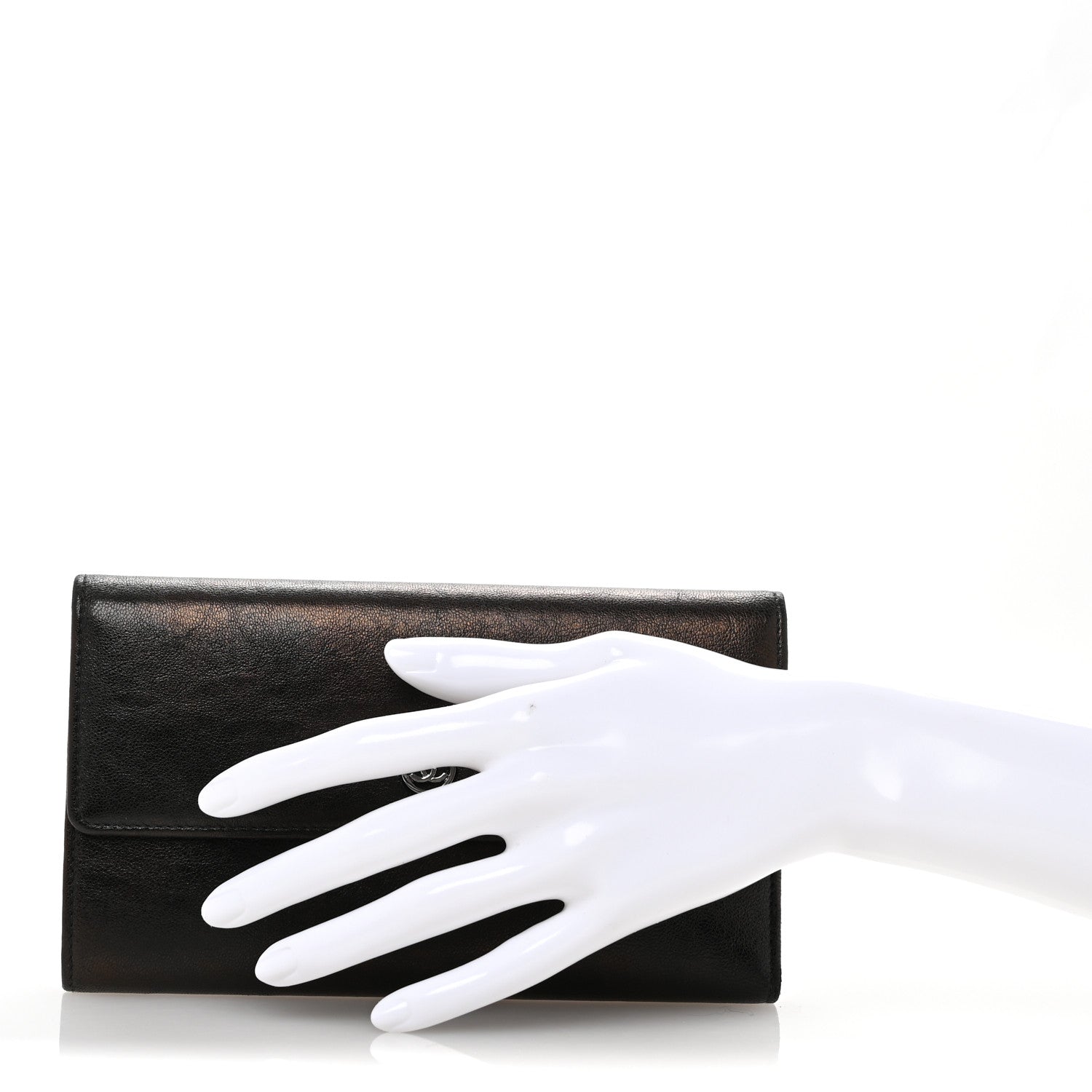 Chanel Calfskin CC Flap Wallet Gris Fonce 2 of 10