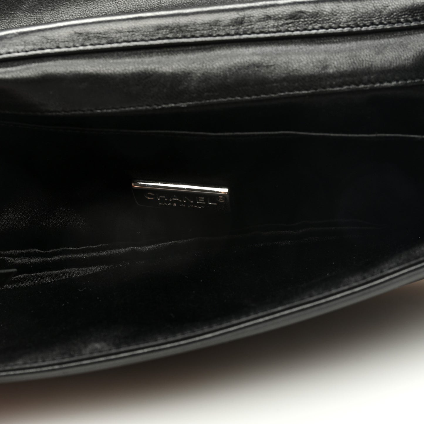Lambskin Quilted Butterfly Clutch With Chain Black