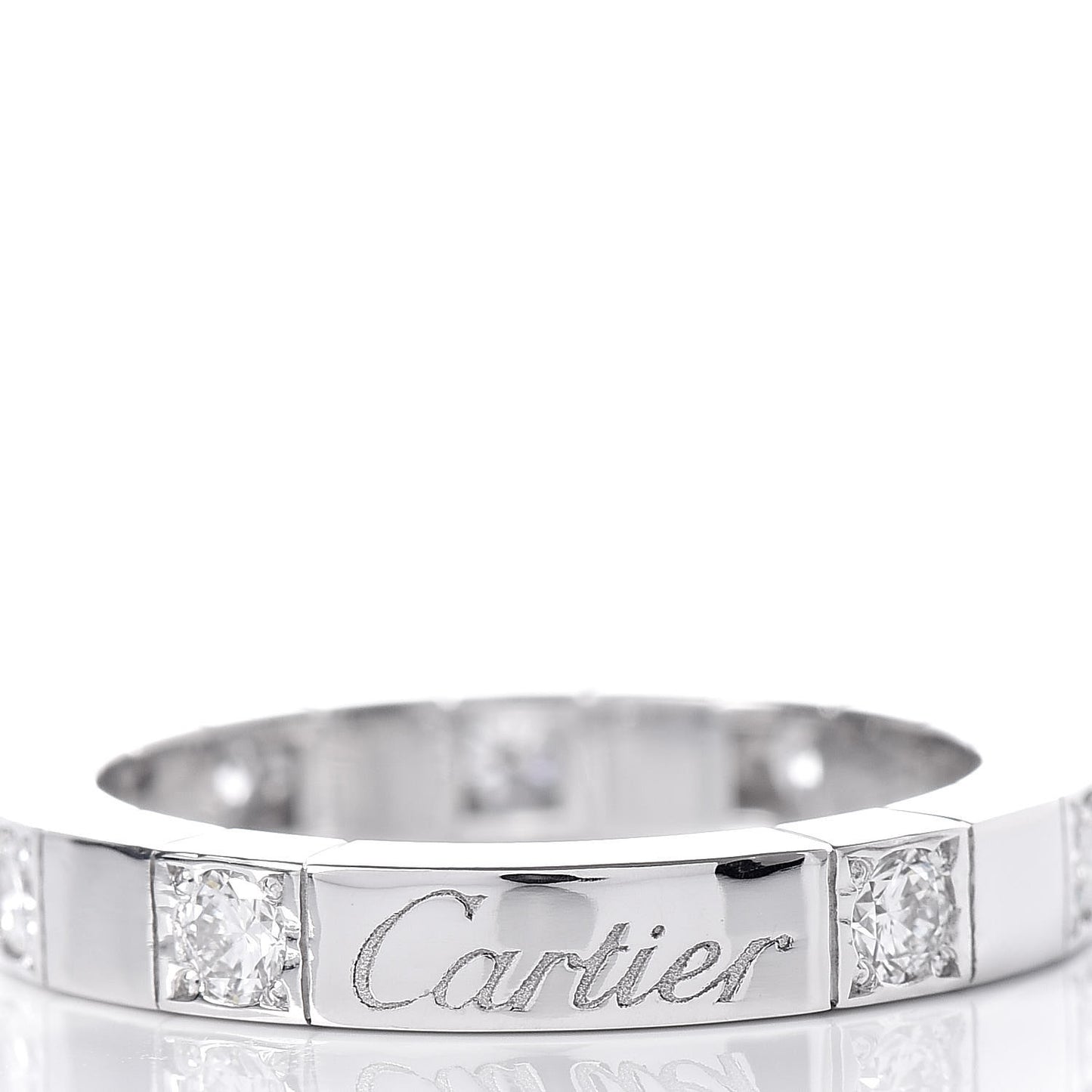 18K White Gold Diamond Lanieres Half Eternity Band Ring 49 4.75