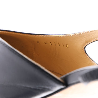 Chanel Goatskin Grosgrain Cap Toe CC Slingback Sandals 38.5 Black 10 of 10