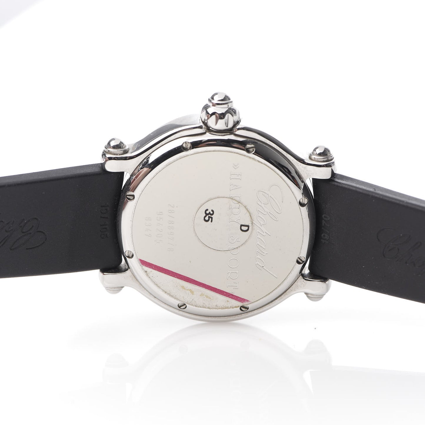 Stainless Steel Rubber 5 Diamond 38mm Happy Sport Dolphin Quartz Watch Black