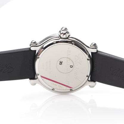 Chopard Stainless Steel Rubber 5 Diamond 38mm Happy Sport Dolphin Quartz Watch Black 5 of 9