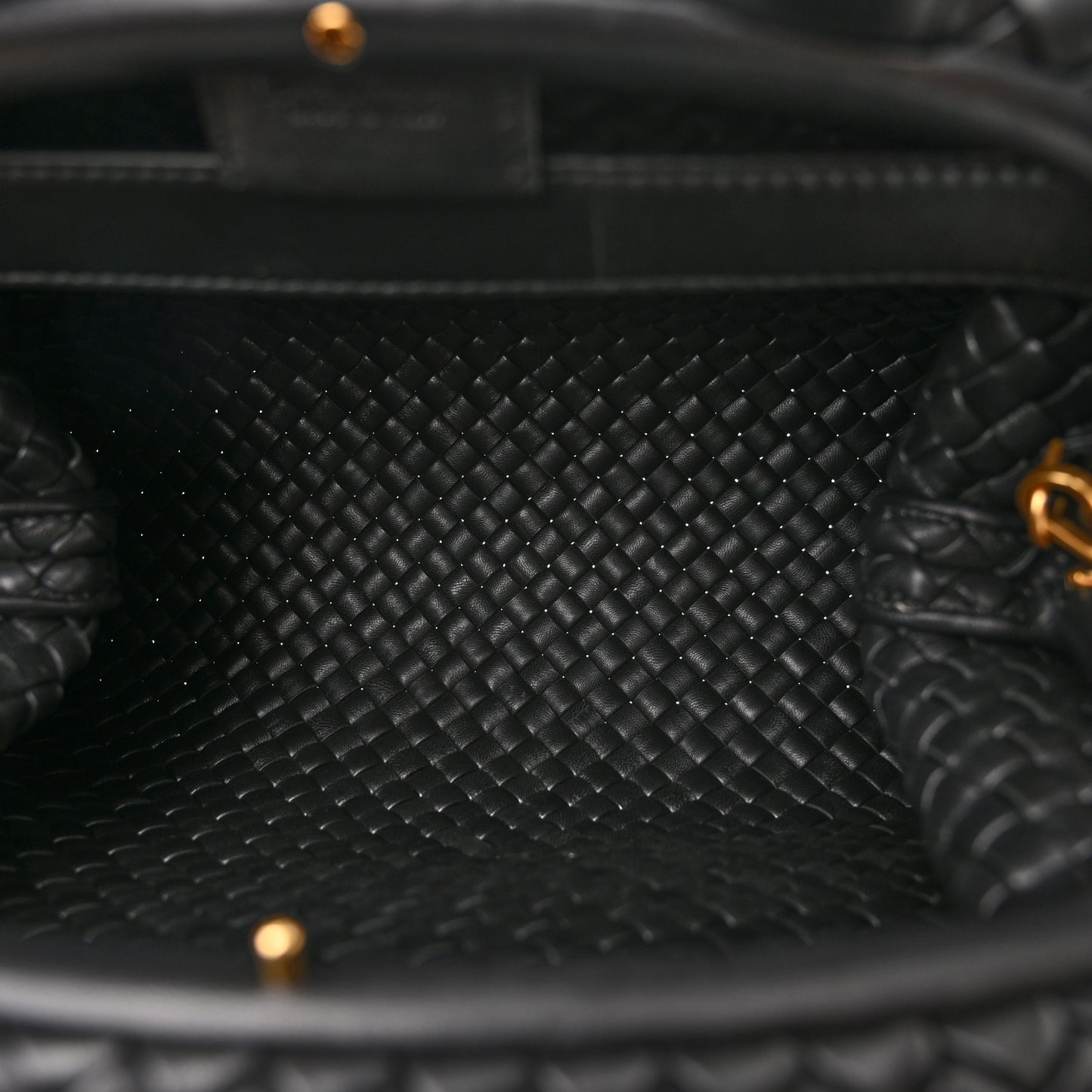 Nappa Intrecciato Medium Padded The Handle Tote Black