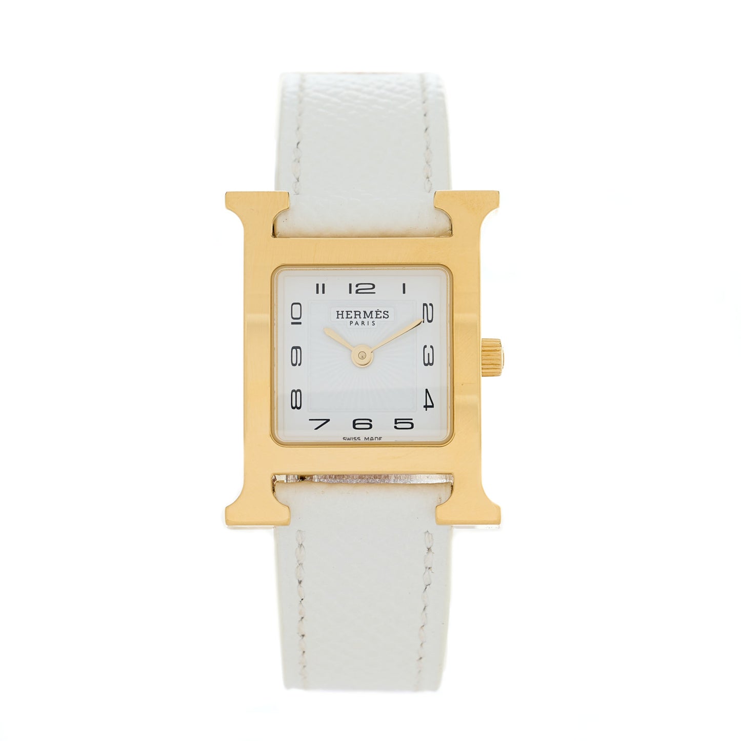 Stainless Steel Epsom 21mm Heure H Hour Quartz Watch Blanc