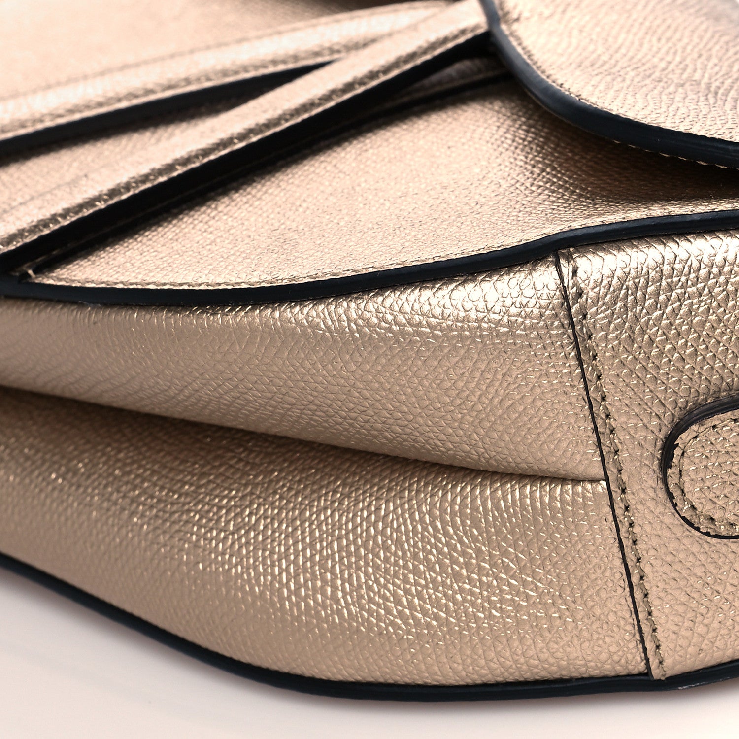 Christian Dior Metallic Grained Calfskin Saddle Bag Gold 11 of 11