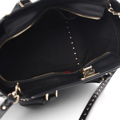 Valentino Garavani Vitello Small Rockstud Double Handle Tote Black 6 of 7