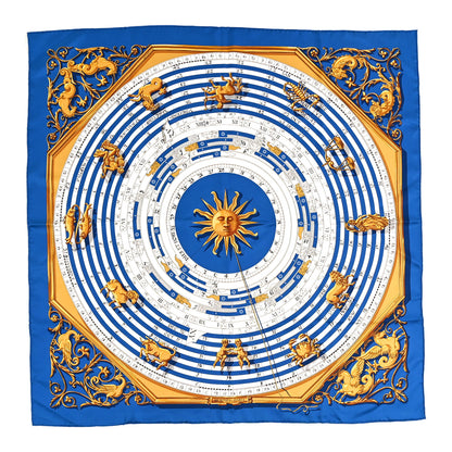 Hermes Silk Astrologie Scarf 90 Bleu Cobalt Vieil 1 of 6