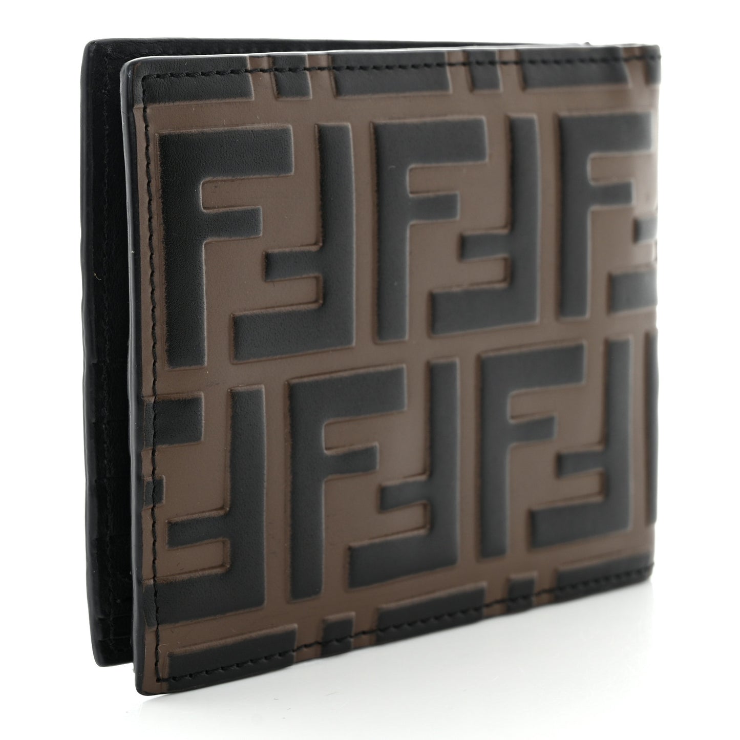 Vitello FF 1974 Embossed Bi-Fold Wallet Maya Black