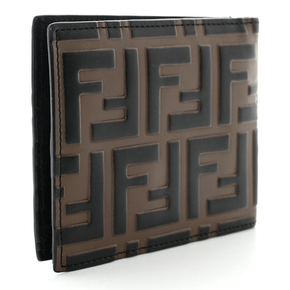 Fendi Vitello FF 1974 Embossed Bi-Fold Wallet Maya Black 3 of 9
