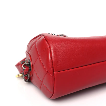 Chanel Calfskin Chain 20s Signature Bowling Bag Red 5 of 9