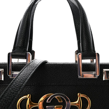 Gucci Grainy Calfskin Small Zumi Top Handle Bag Black 8 of 10