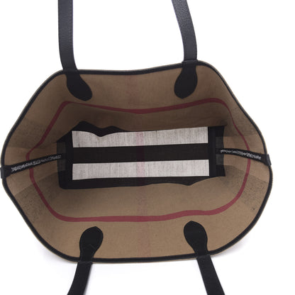 Burberry Coated Canvas Mega Check Medium Doodle Tote Black 5 of 9