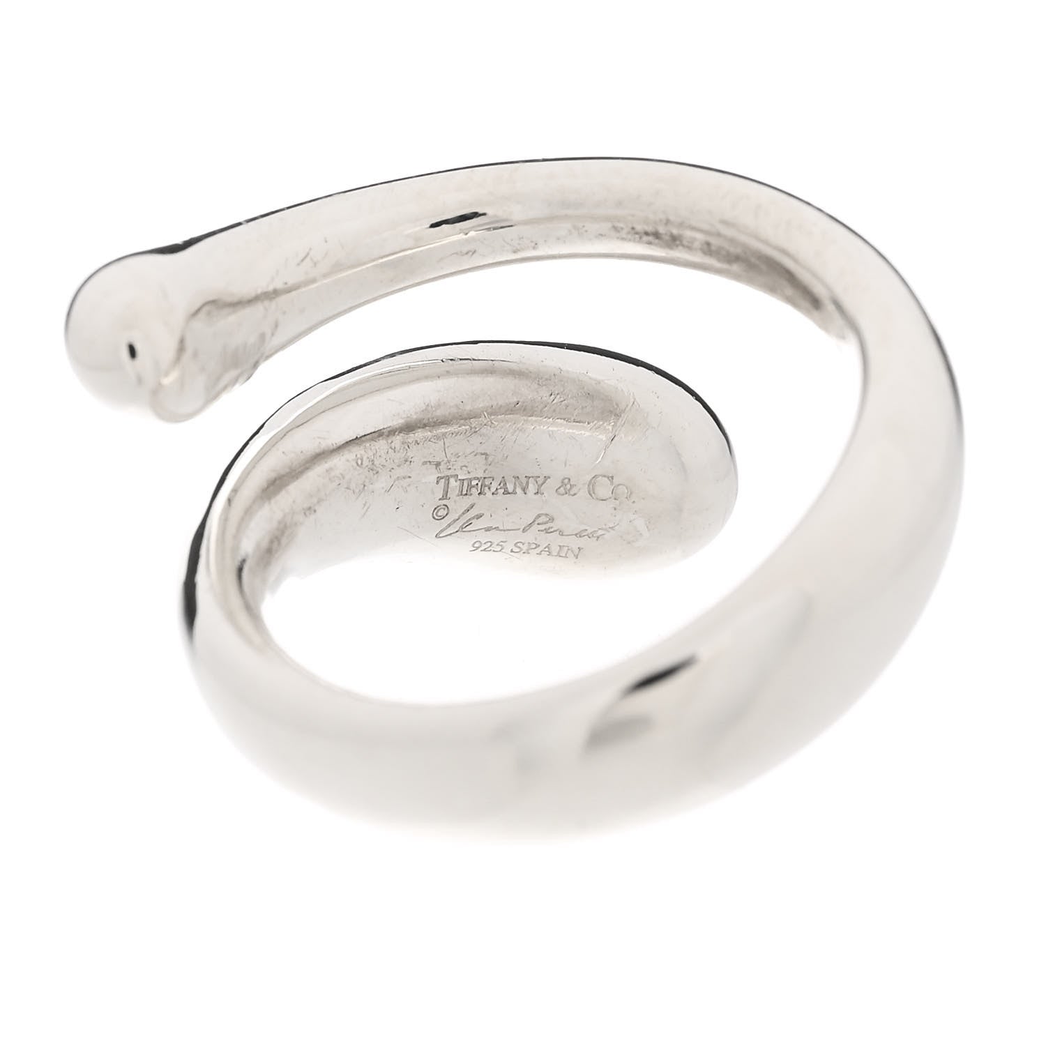 Tiffany Sterling Silver Elsa Peretti Teardrop Ring 51 5.75 4 of 6