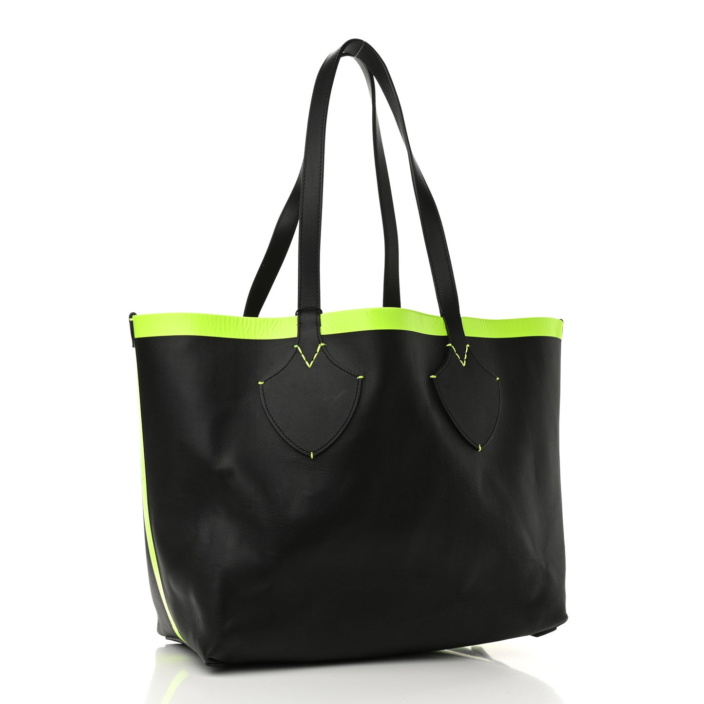 Canvas Mega Check The Giant Reversible Tote Black Neon Yellow