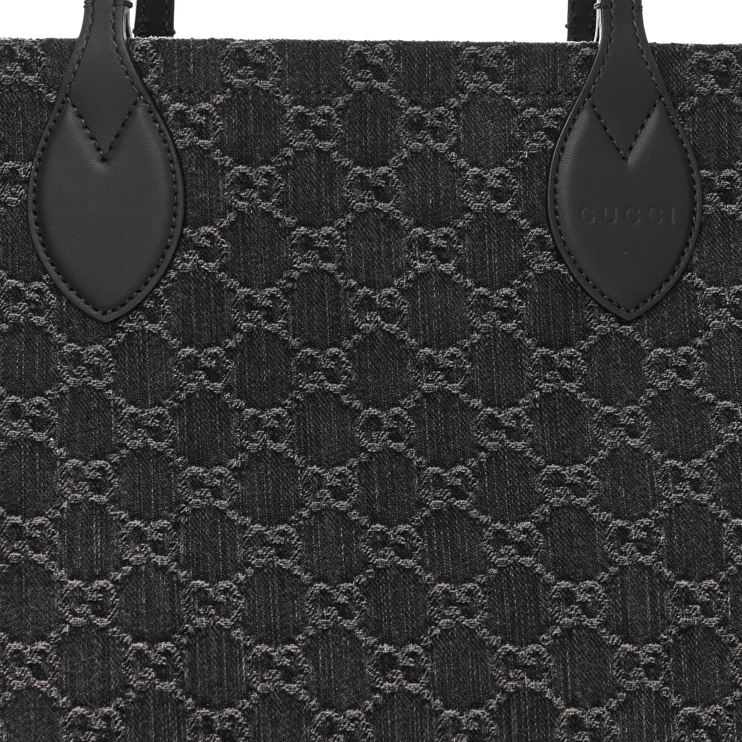 Gucci Denim Ophidia GG Monogram Large Tote Black Grey 10 of 12