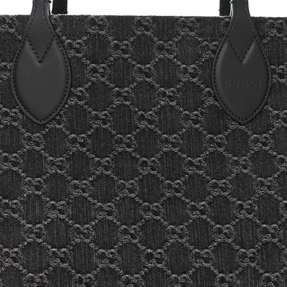 Gucci Denim Ophidia GG Monogram Large Tote Black Grey 10 of 12