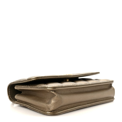 Chanel Metallic Lambskin Quilted Dynasty Flap Phone Holder With Chain Gold 4 of 11