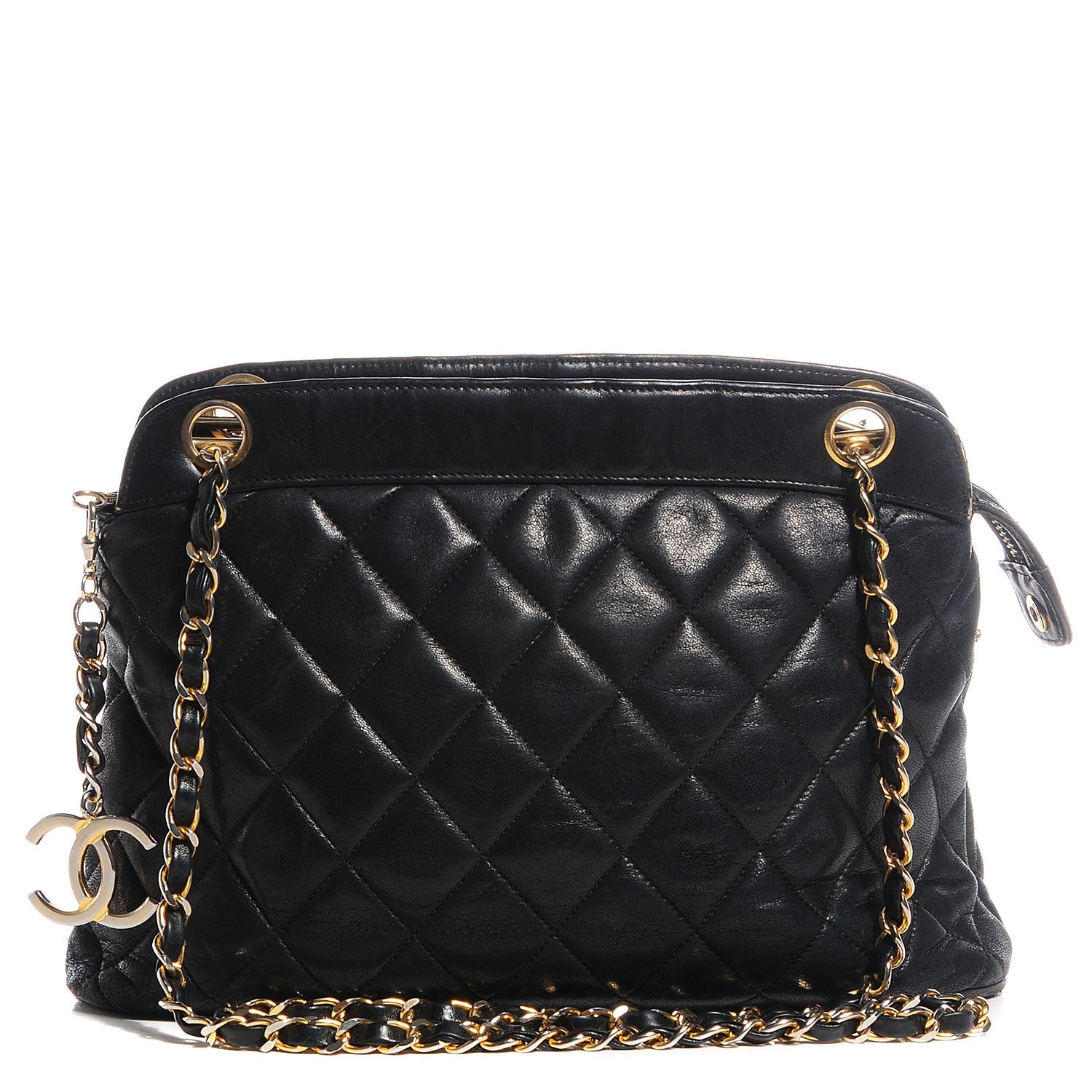 Chanel Lambskin Quilted Shoulder Bag Black 1 of 8