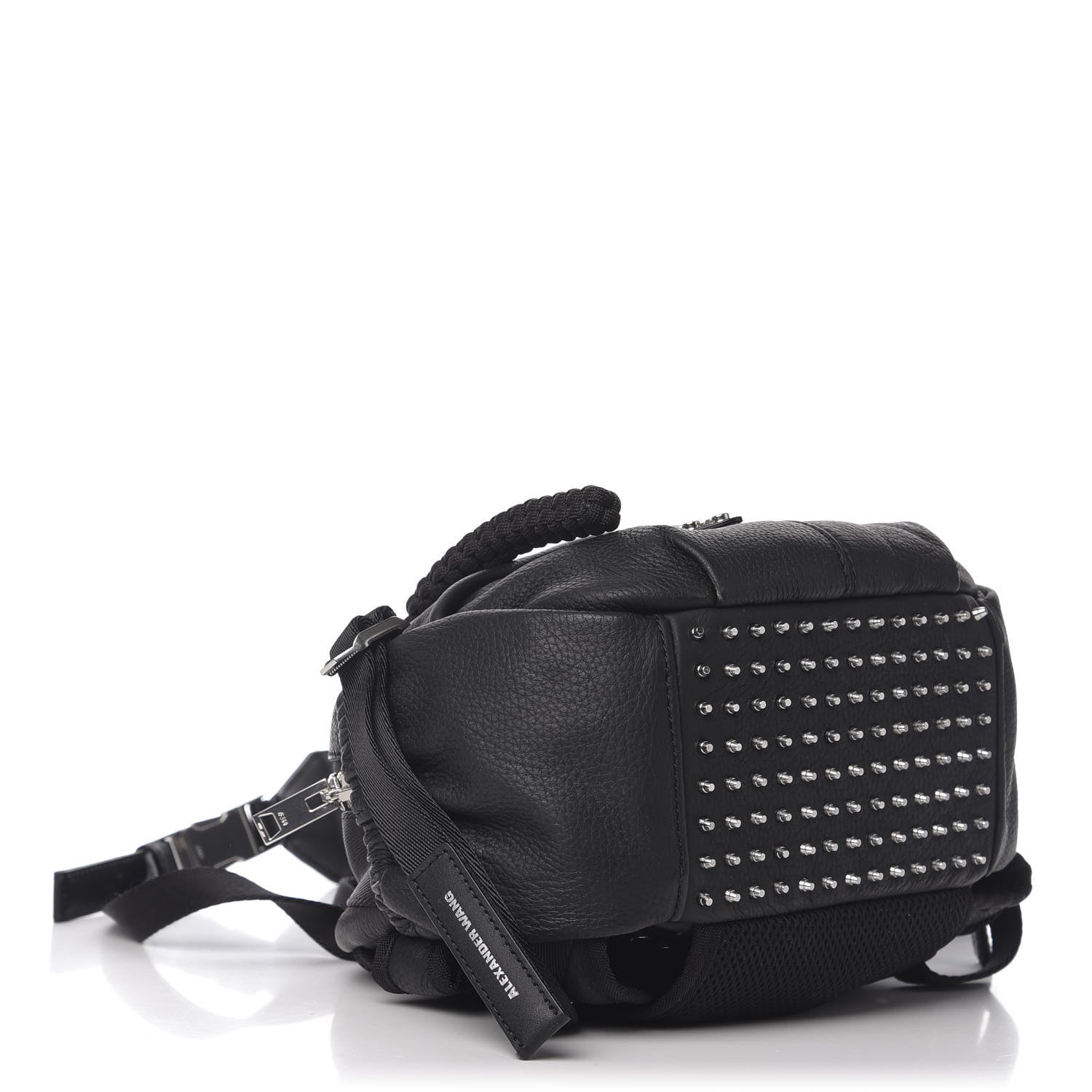 Alexander Wang Pebbled Deerskin Mesh Snap Embellished Convertible Shoulder Bag Black 4 of 9