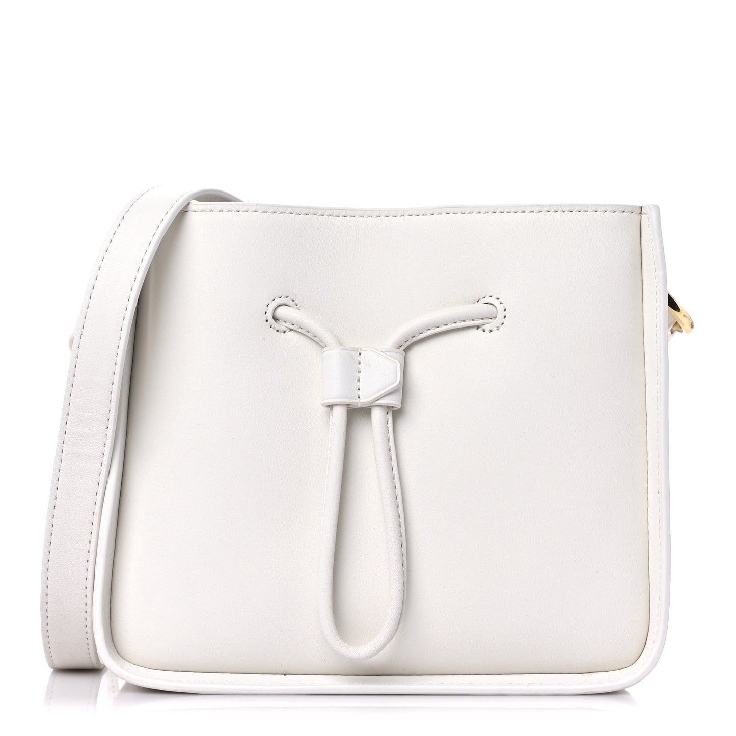 Smooth Calfskin Mini Soleil Bucket Bag White