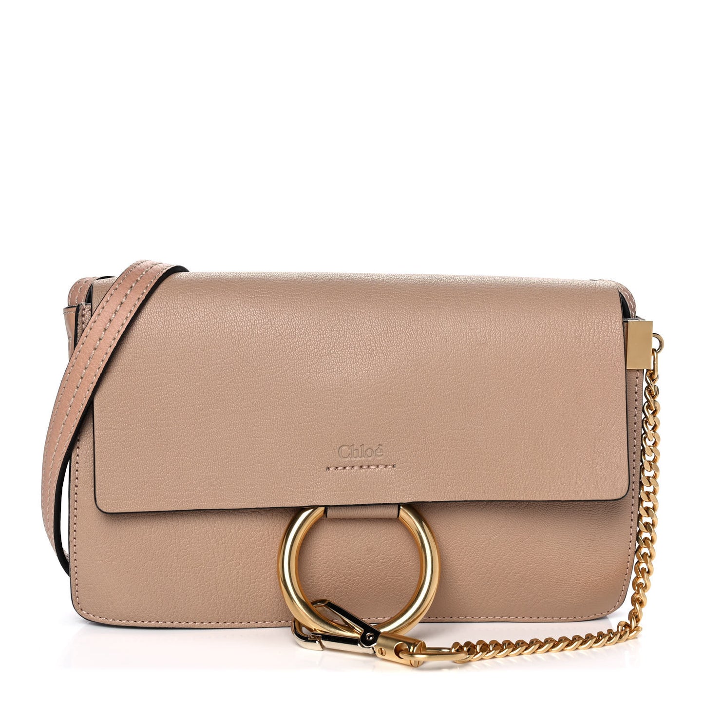 Goatskin Small Faye Shoulder Bag Biscotti Beige