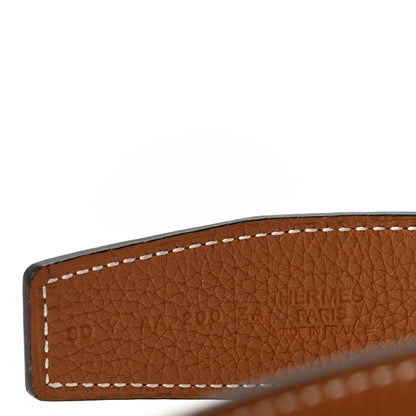 Hermes Box Togo 32mm Martelee Constance Belt 80 32 Black Gold 5 of 7
