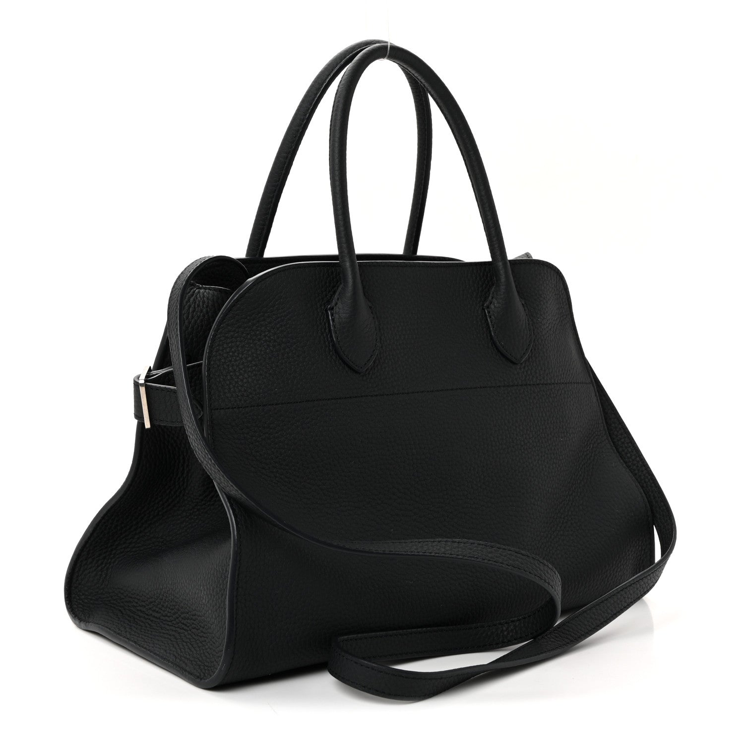The Row Matte Grained Calfskin Soft Margaux 12 Dark Navy 3 of 9
