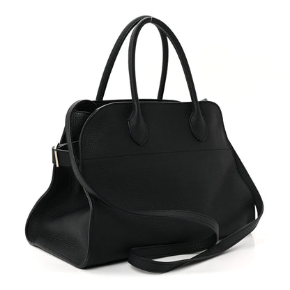 The Row Matte Grained Calfskin Soft Margaux 12 Dark Navy 3 of 9