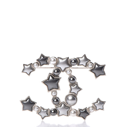 Chanel Star Resin Pearl Large CC Brooch Silver 1 of 4