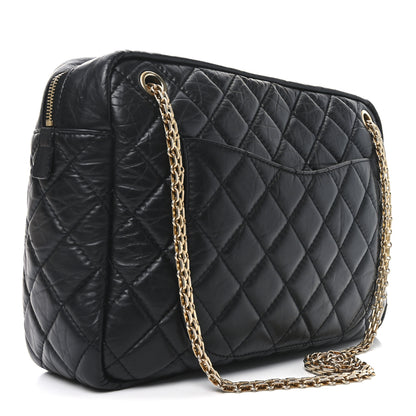 Chanel Aged Calfskin Quilted Large Reissue Camera Case Black 3 of 10