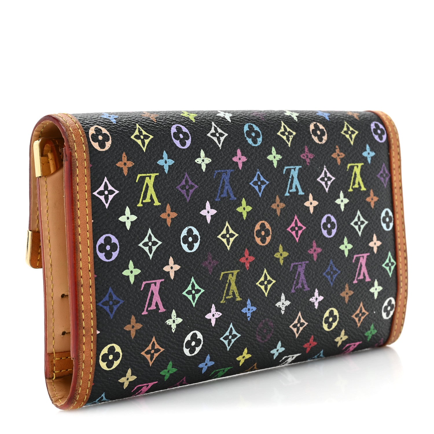 Louis Vuitton Monogram Multicolor Porte Tresor International Wallet Black 3 of 18