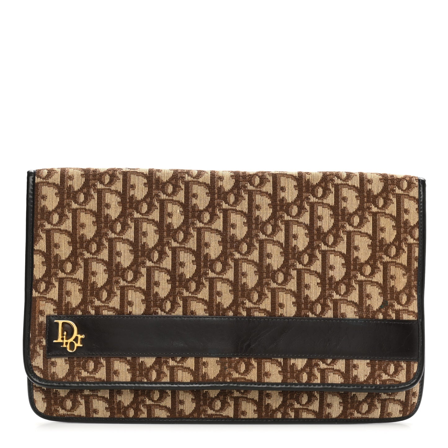Monogram Pouch Clutch Brown