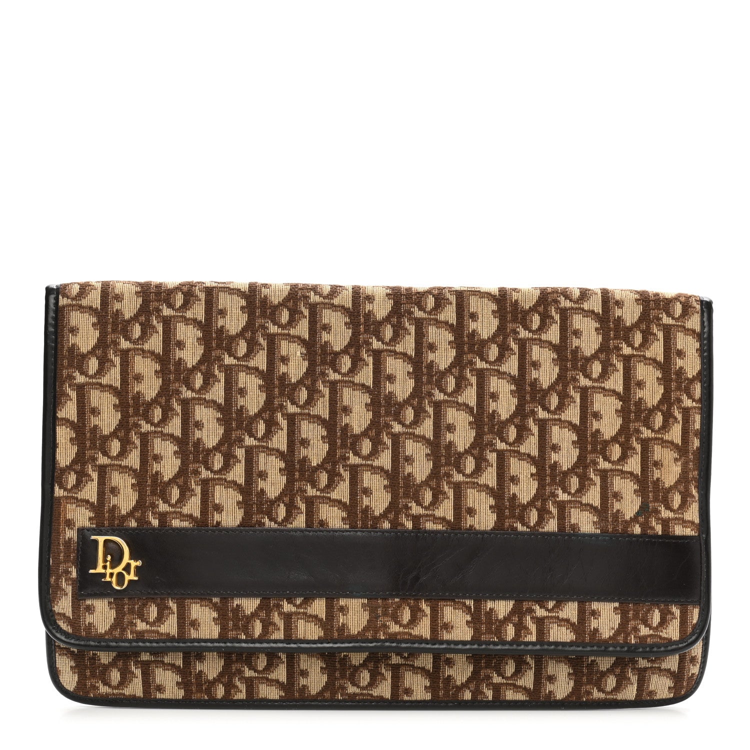 Christian Dior Monogram Pouch Clutch Brown 1 of 10