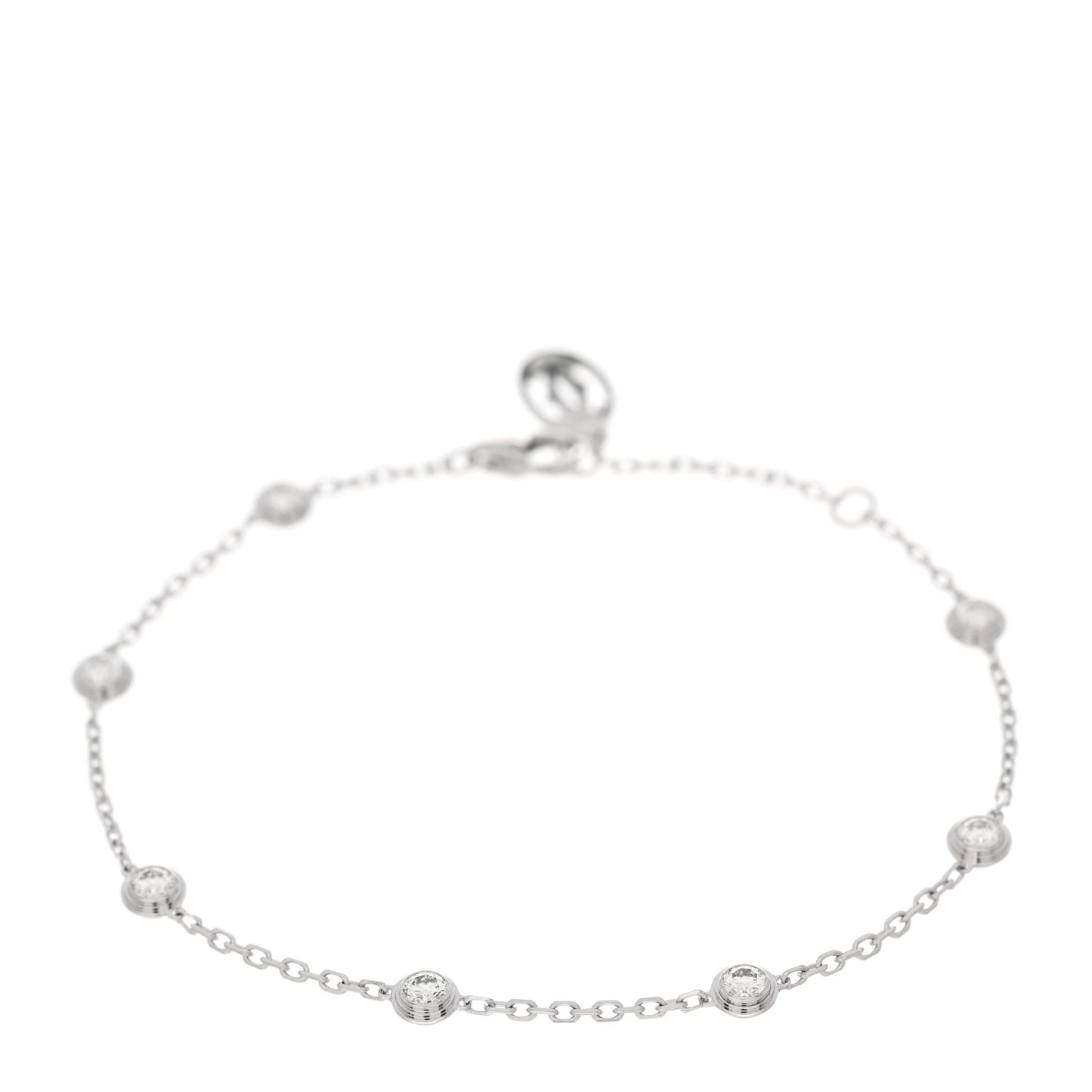 18K White Gold 7 Diamond D'Amour Station Bracelet