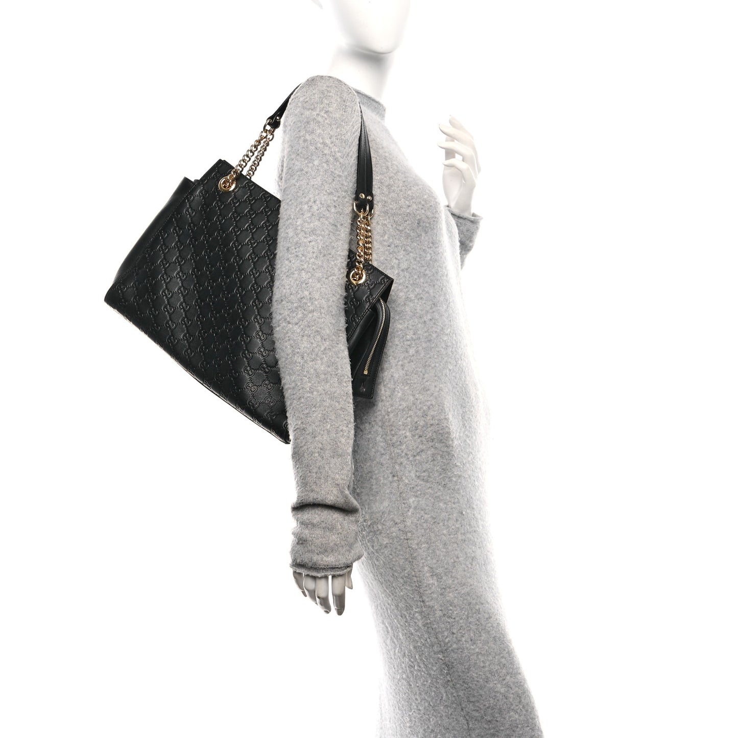 Guccissima Signature Large Shoulder Tote Bag Black
