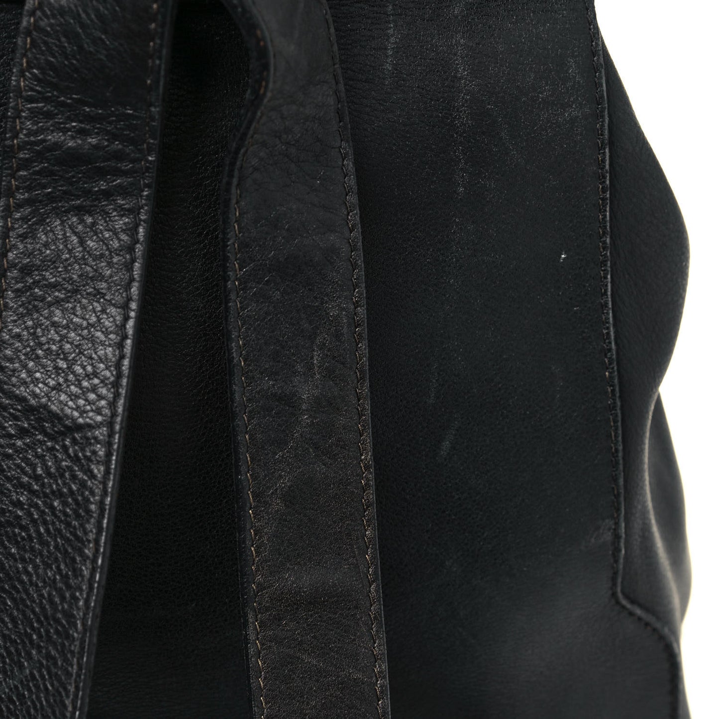 Calfskin Bamboo Backpack Black