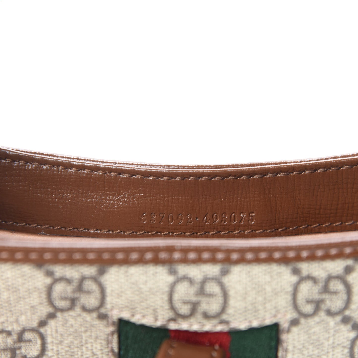 GG Supreme Monogram Azalea Calfskin Web Mini Jackie 1961 Hobo Beige Ebony Brown Sugar