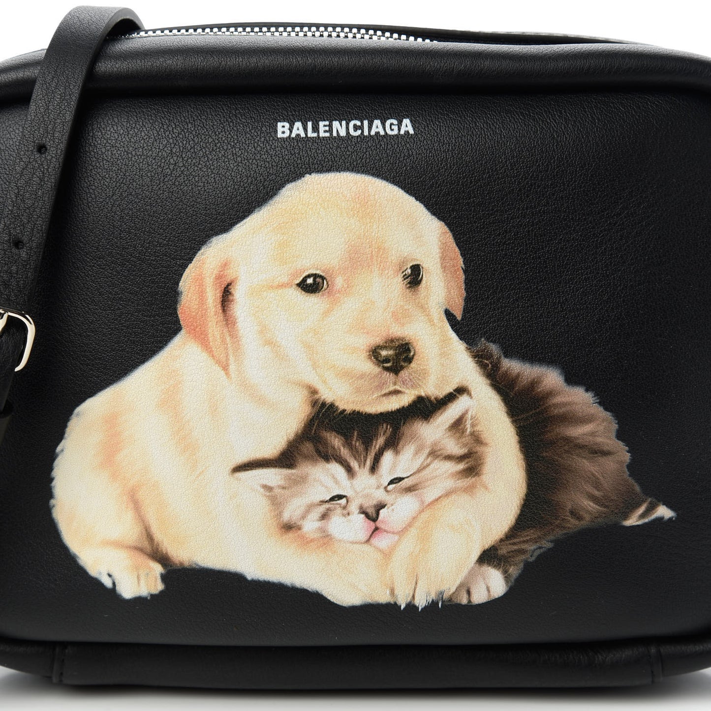 Calfskin Puppy And Kitten S Everyday Camera Bag Black