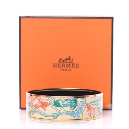 Hermes Enamel Printed Tree of Song Wide Bracelet 70 Graffitis Craft 6 of 6