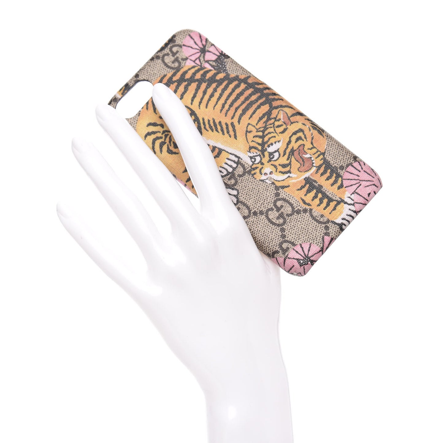 GG Supreme Monogram Bengal Print iPhone 7 Case Beige Pink