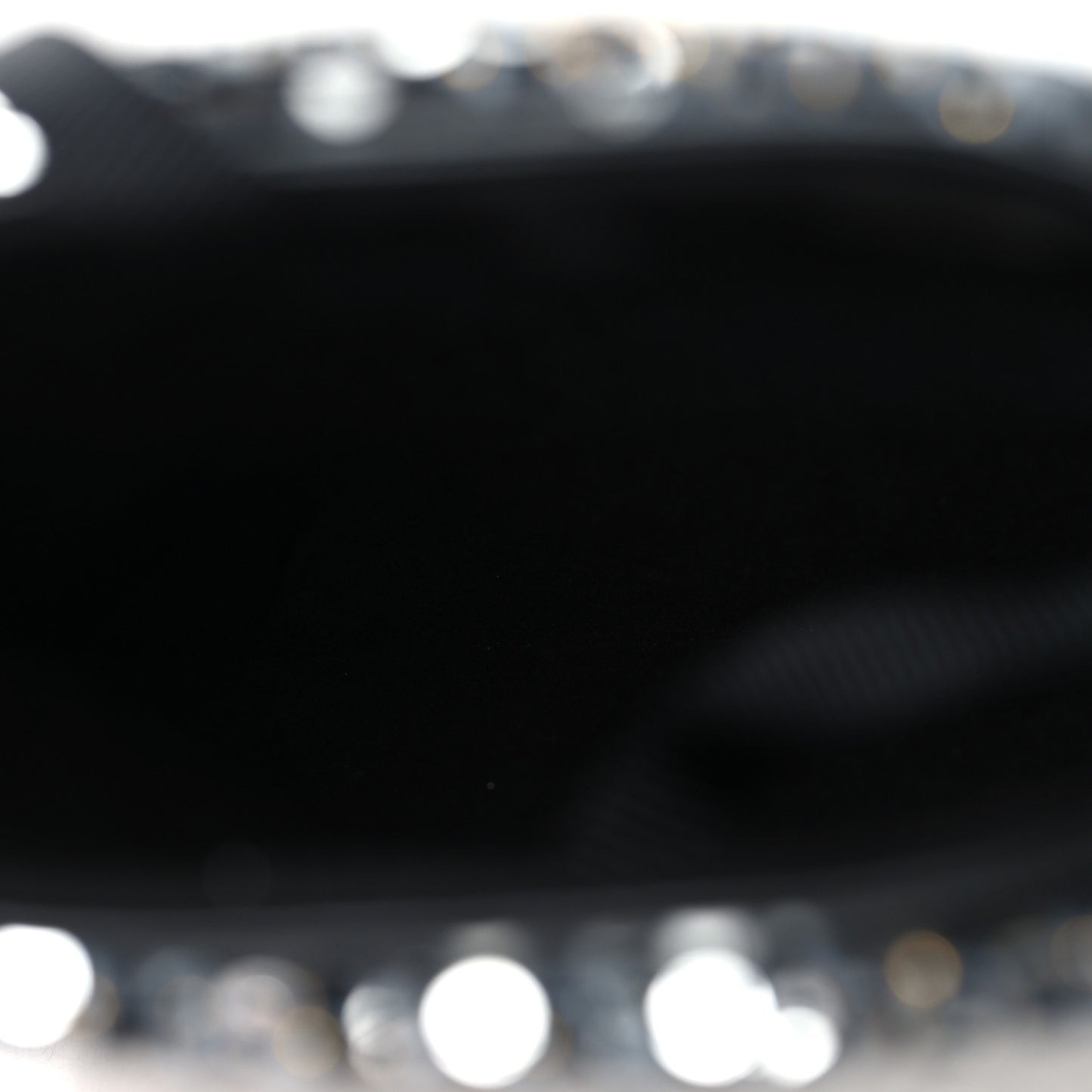 Tweed Sequin Chain Around Phone Holder Silver Black
