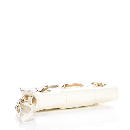Jimmy Choo Patent Calfskin Tulita Clutch Off White 4 of 10